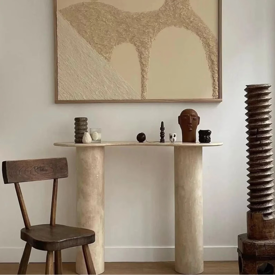 Serafina Wave Travertine Console from Dill & Johan, selected for The Entryway Console First Impressions in Luxury Interior Design, shown as product inspiration for premium furniture, material quality and luxury interior design context.