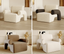 Plush fabric lounge chair with curved armrests.
