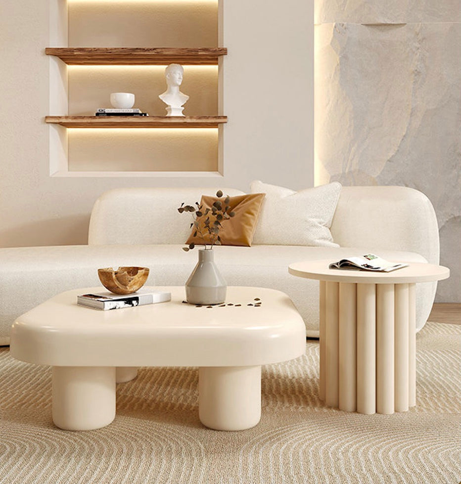 White timber side table discount