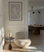 Plush cream bouclé accent chair with rounded organic shape