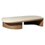 Travertine Coffee table with Wooden Legs