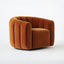 Gabriele Swivel Occasional Armchair - Burnt Orange velvet