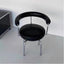 Black leather swivel chair with chrome frame