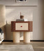 Front view of Solis Nightstand – Modern MDF bedside table with a sleek drawer and bold legs