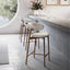 Elio curved backrest linen Bar stool