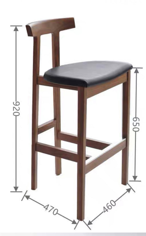 Japanese modern simple solid wood bar chair minimalist design bar high