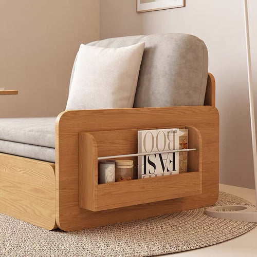 Japanese log style single sofa bed folding dualuse living room bedroo