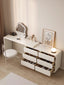 Johanna cream solid wood dressing table with retractable storage cabinet
