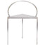 Minimalist curved metal chair with sleek silver frame