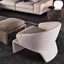 Black curved armchair with sculptural base