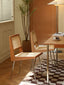Cressida stainless rattan solid wood dining chair