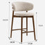 Elio curved backrest linen Bar stool