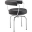 Black leather swivel chair with chrome frame