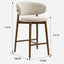 Elio curved backrest linen Bar stool