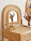 Rattan Japanese dresser bedroom high-end modern simple natural rattan homestay Internet celebrity ins style makeup table