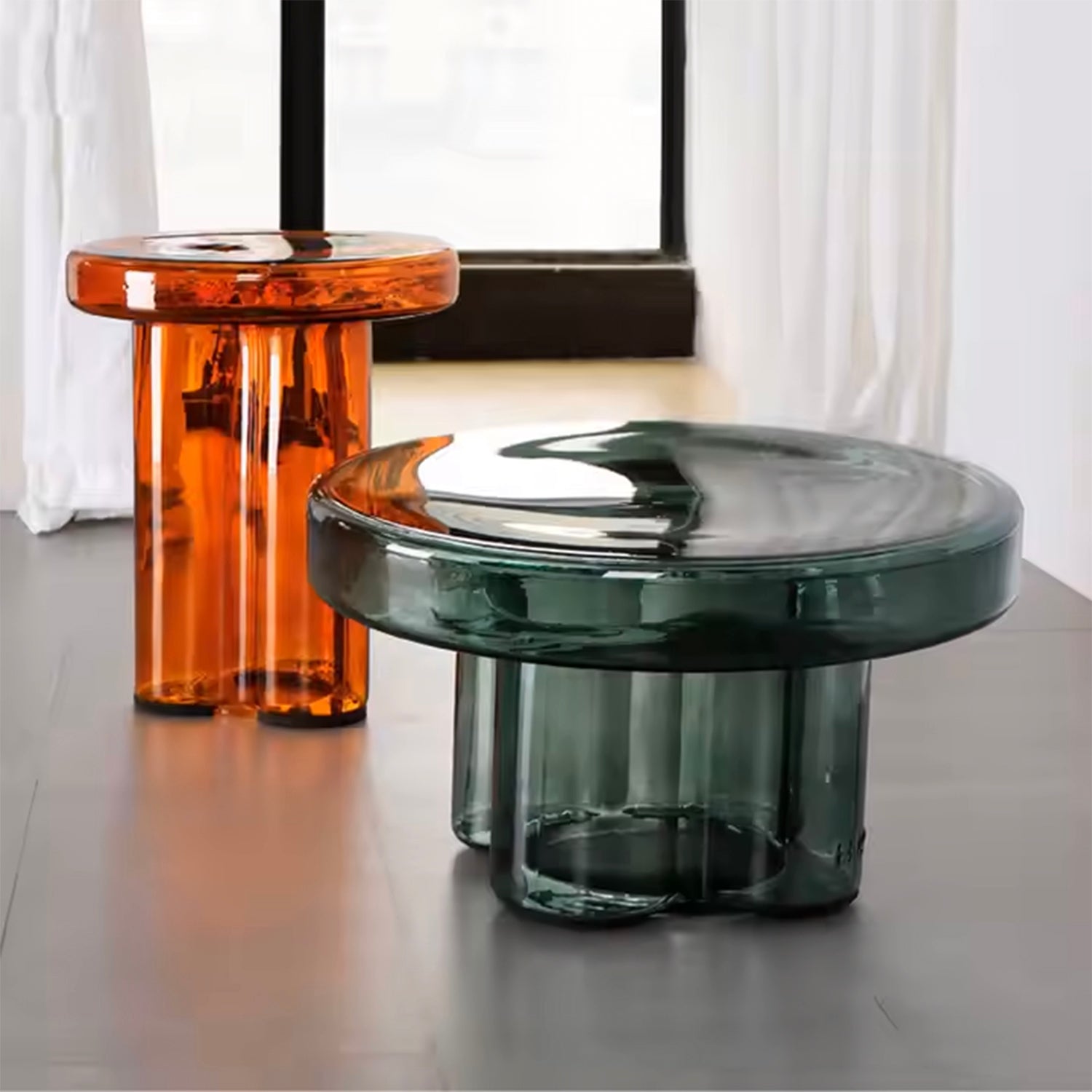 Ilaria Tempered Glass Round Side Table from Dill & Johan, selected for Transparent Furniture How Glass Side Tables Make Rooms Feel Lighter, shown as product inspiration for premium furniture, material quality and luxury interior design context.
