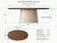 Dimension diagram for the Serena Oval Walnut and Travertine Dining Table showing 180 by 90 cm tabletop and 75 cm overall height.