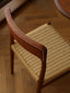 Wooden dining chair with woven hemp rope seat