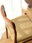Wooden dining chair with woven hemp rope seat