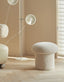 Mushroom Boucle Pouf Ottoman - White