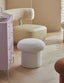 Mushroom Boucle Pouf Ottoman - White