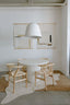 Miro Wishbone Chair in sand finish with ash wood frame and rattan seat.