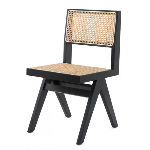 Allyra Armless Rattan Dining Chair - Black