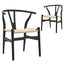 Danish design wooden chair with Y-shaped backrest.